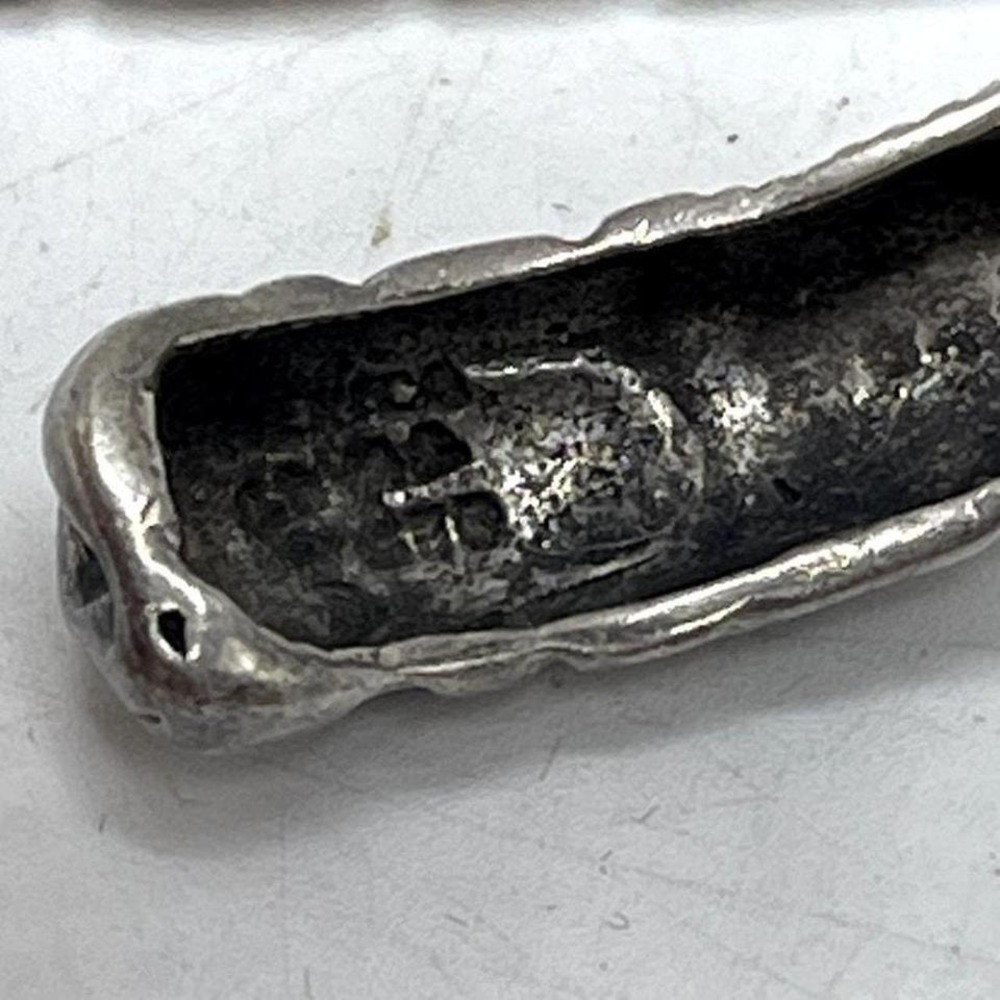Unique Vintage Estate Mexican Sterling Silver Open Mouth Snake Cuff Bracelet - Picture 5 of 6